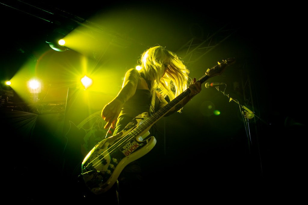 Bassist of the band The Baboon Show performing at Den Atelier in Luxembourg